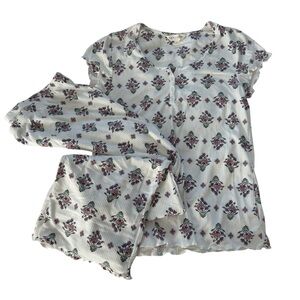 Laura Ashley ribbed Carnation print pajama set